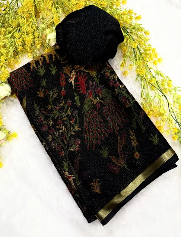 Primium_Chinon_Silk_With_Jari_all_Over_Pattern__Saree_-_Black_