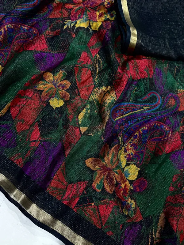 Primium_Chinon_Silk_With_Jari_all_Over_Pattern__Saree_-_Black_