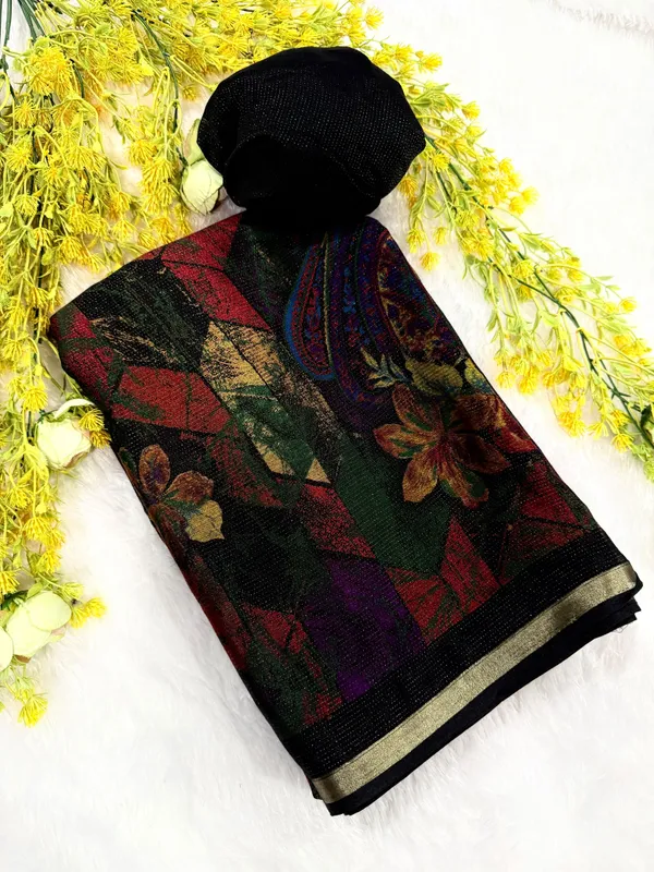 Primium_Chinon_Silk_With_Jari_all_Over_Pattern__Saree_-_Black_