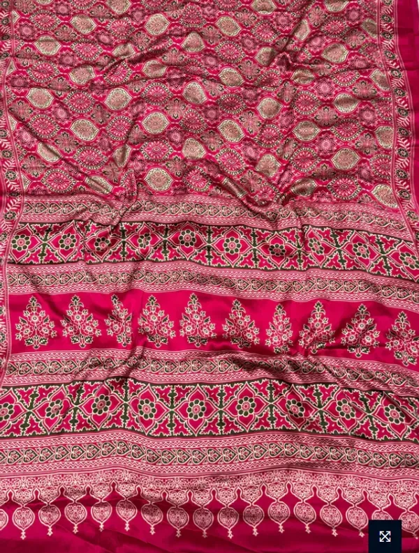 Rani_Ajrakh_Printed_Soft_Modal_Silk_Natural_Print_Saree_For_Women
