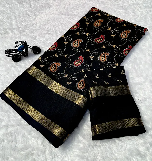 Pure_Dola_Silk_Traditional_Border_Saree_Wark_-_black_Mengo