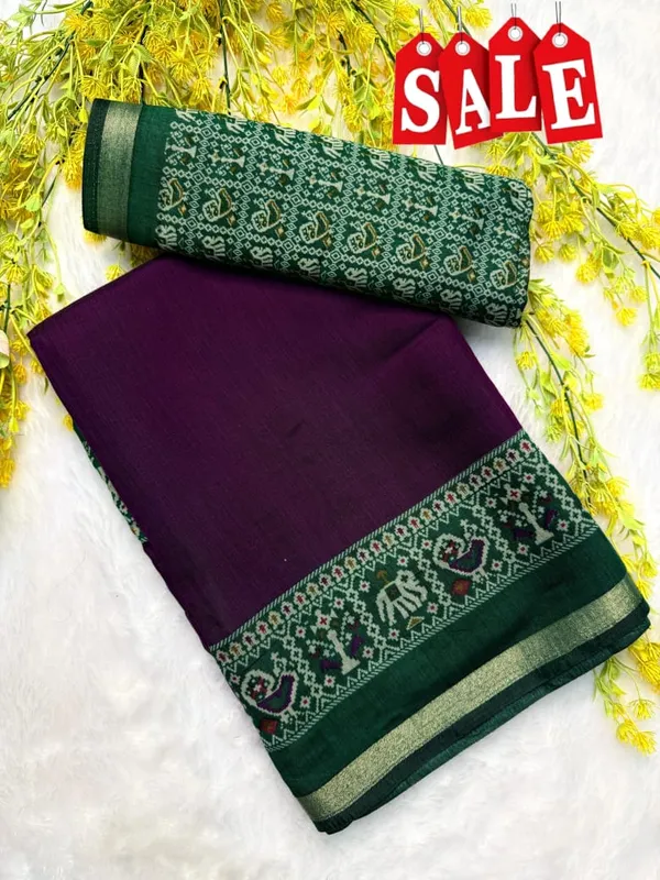 Traditional_Patola_Border_Saree_With_Plain_Body_Dola_Silk_Saree_-_Purpul