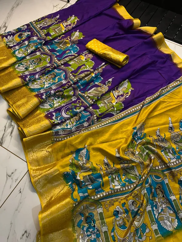 Blue_Designer_Dila_Silk_Saree_With_Blouse_Piece_