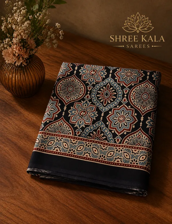 Shree_Kala_Saree_Black_Ajarakh_Modal_Silk_Saree_with_Blouse_Piece