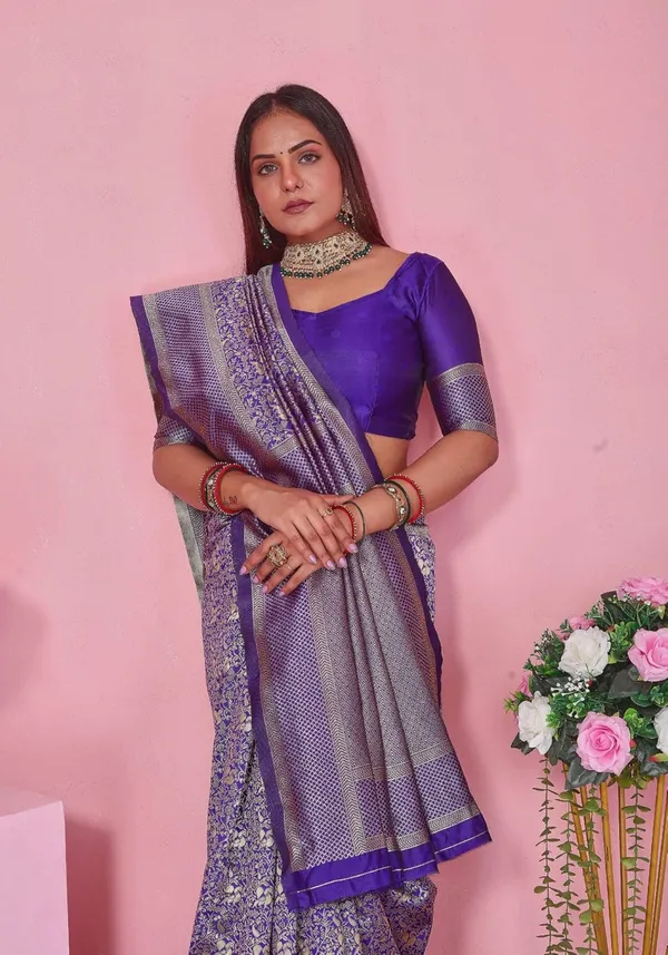 Purple_Royal_Purple_Banarasi-Style_Soft_Silk_Saree_With_Golden_Zari_Weaving_&_Blouse_Piece