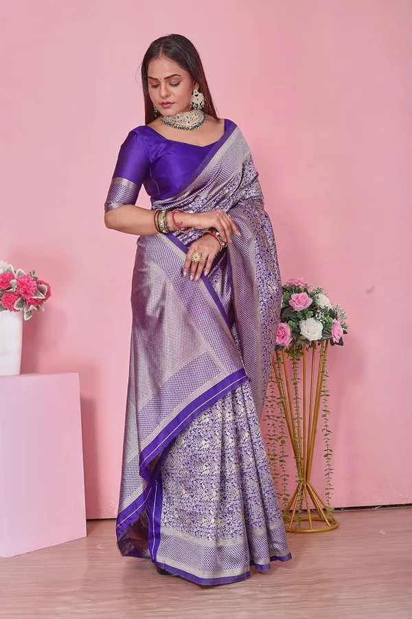 Purple_Royal_Purple_Banarasi-Style_Soft_Silk_Saree_With_Golden_Zari_Weaving_&_Blouse_Piece
