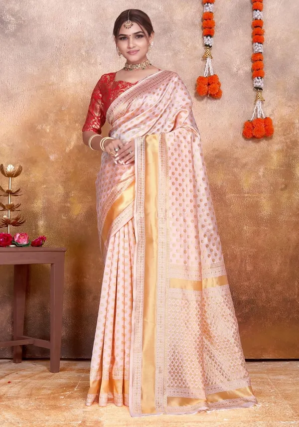 Light_Peach_Kanjivaram_Soft_Silk_Saree_With_Golden_Zari_Weaving_Light_Peach_Traditional_Saree_With_Rich_Pallu_&_Unstitched_Blouse_Piece