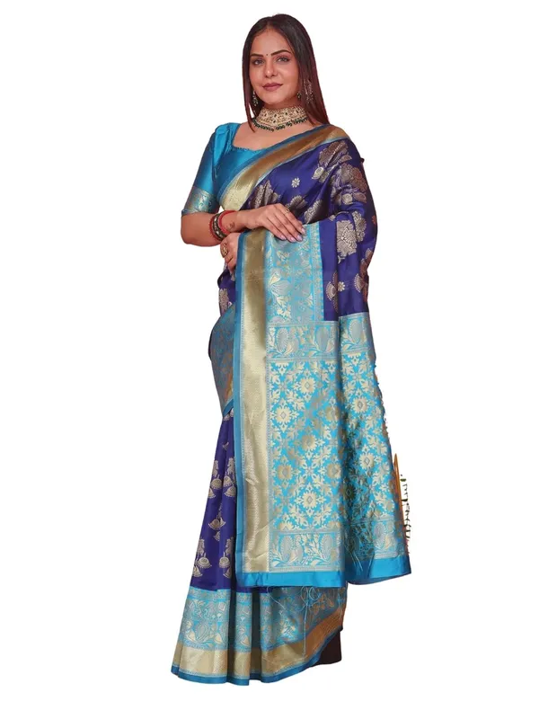 Blue_&_Aqua_Kanjivaram_Style_Soft_Silk_Saree_For_Women_Blue_&_Aqua_Soft_Soft_Silk_Saree_With_Rich_Pallu_And_Blouse_Piece_|_South_Indian_Wedding_Saree