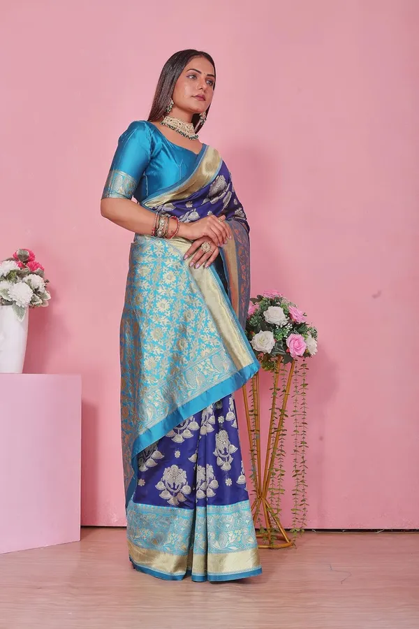 Blue_&_Aqua_Kanjivaram_Style_Soft_Silk_Saree_For_Women_Blue_&_Aqua_Soft_Soft_Silk_Saree_With_Rich_Pallu_And_Blouse_Piece_|_South_Indian_Wedding_Saree