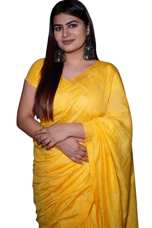 Bright_Yellow_Soft_Cotton_Lightweight_Saree_For_Everyday_Wear_|_Includes_Unstitched_Blouse_Piece