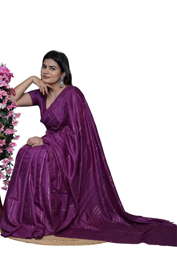 Purple_Soft_Cotton_Lightweight_Saree_For_Everyday_Wear_|_Includes_Unstitched_Blouse_Piece