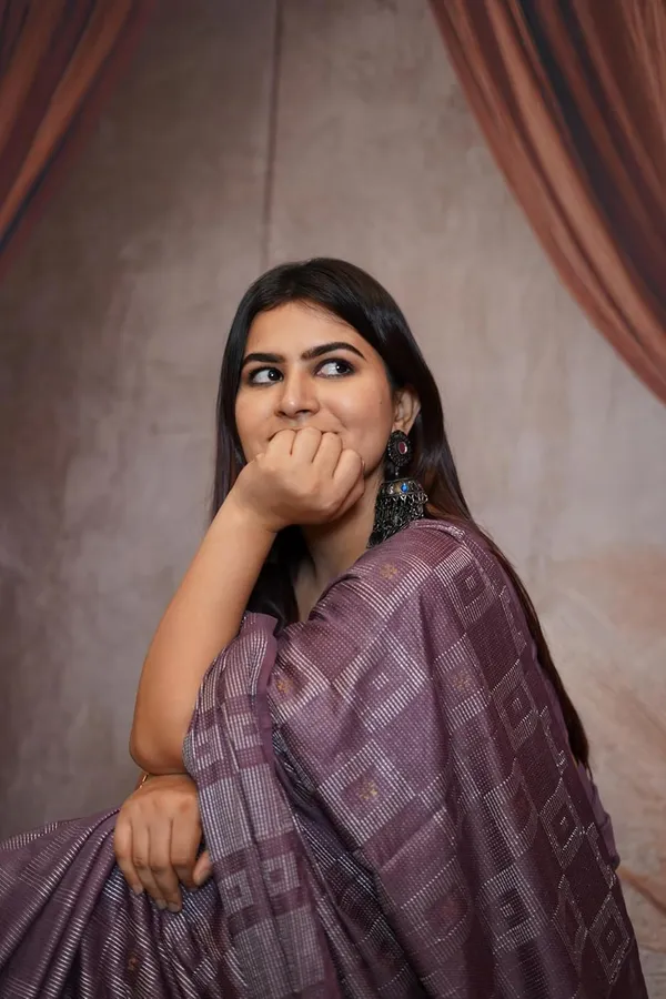 Lavender_Cotton_Saree_With_Zari_Stripes_&_Tassel_Border_|_Traditional_Saree_With_Blouse_Piece