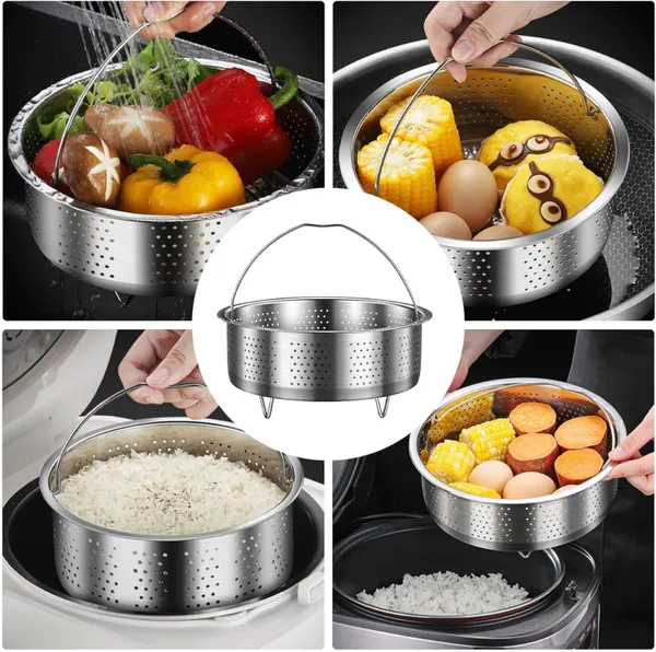 Silver_20Cm_Stainless_Steel_Steamer_Basket_With_Handle,_–_Rice_Cooker_Steaming_Insert_For_Vegetables,_Meat,_Fish_&_Food_–_Durable_Metal_Steamer_For_Kitchen_Cookware_&_Warmers