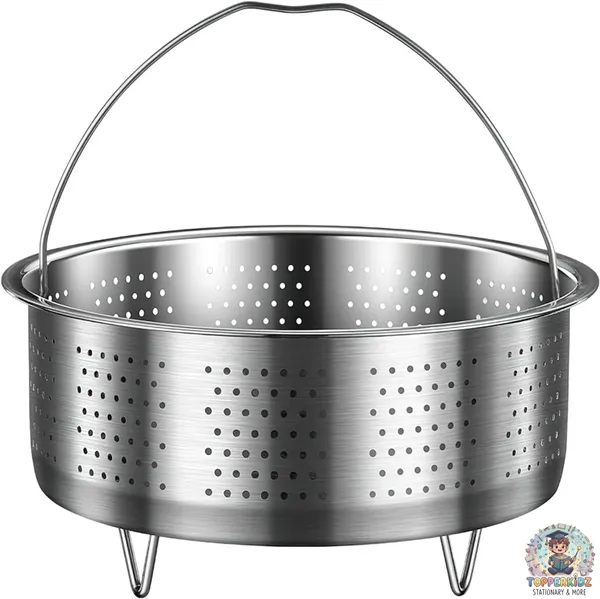 Silver_20Cm_Stainless_Steel_Steamer_Basket_With_Handle,_–_Rice_Cooker_Steaming_Insert_For_Vegetables,_Meat,_Fish_&_Food_–_Durable_Metal_Steamer_For_Kitchen_Cookware_&_Warmers