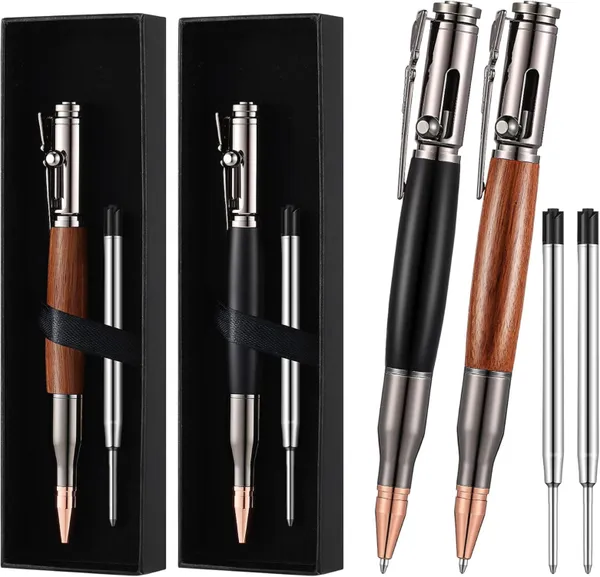 Bolt_Action_Pen,_Bullet_Shaped_Metal_Pen_&_1_Piece_Pen_Refiles_with_Present_Box,_Bullet_Pen_for_Gun_Lover,_Stylish_&_Fun_Ballpoint_Pens_for_All_Ages,_Ink_Refillable_Office,_School,_Decor_Gift_for_Students_&_Colleague._(Black_&_Brown)