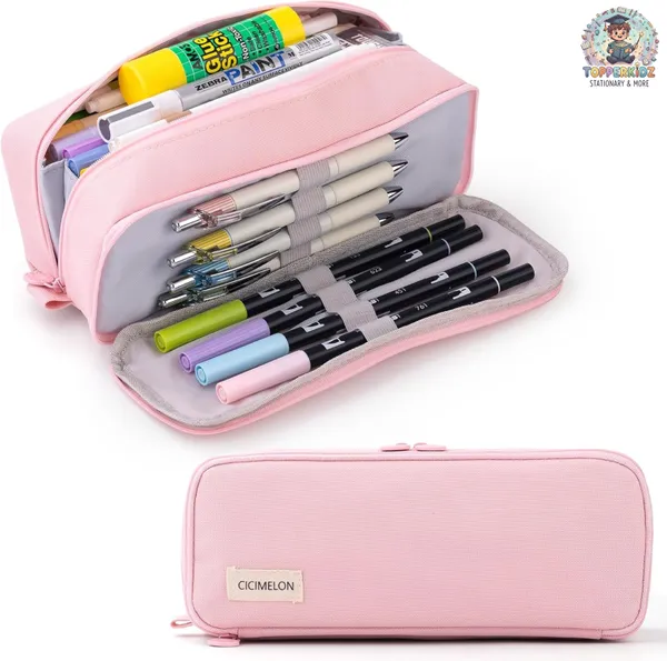 Pink_Canvas_Large_Capacity_Pencil_Pouch,_3_Compartments_Pen_&_Pencil_Pouches,_Portable_Stationery_Organizer_Bag,_Aesthetic_Pencil_Case_With_Multiple_Compartment_&_Zipper,_Kids_Cute_Stationery_Gift,_Big_Pencil_Bag_For_School,_College,_Office_(Pink)