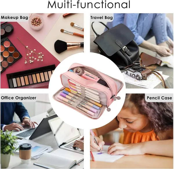 Pink_Canvas_Large_Capacity_Pencil_Pouch,_3_Compartments_Pen_&_Pencil_Pouches,_Portable_Stationery_Organizer_Bag,_Aesthetic_Pencil_Case_With_Multiple_Compartment_&_Zipper,_Kids_Cute_Stationery_Gift,_Big_Pencil_Bag_For_School,_College,_Office_(Pink)