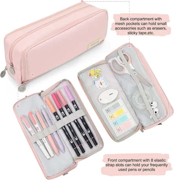 Pink_Canvas_Large_Capacity_Pencil_Pouch,_3_Compartments_Pen_&_Pencil_Pouches,_Portable_Stationery_Organizer_Bag,_Aesthetic_Pencil_Case_With_Multiple_Compartment_&_Zipper,_Kids_Cute_Stationery_Gift,_Big_Pencil_Bag_For_School,_College,_Office_(Pink)