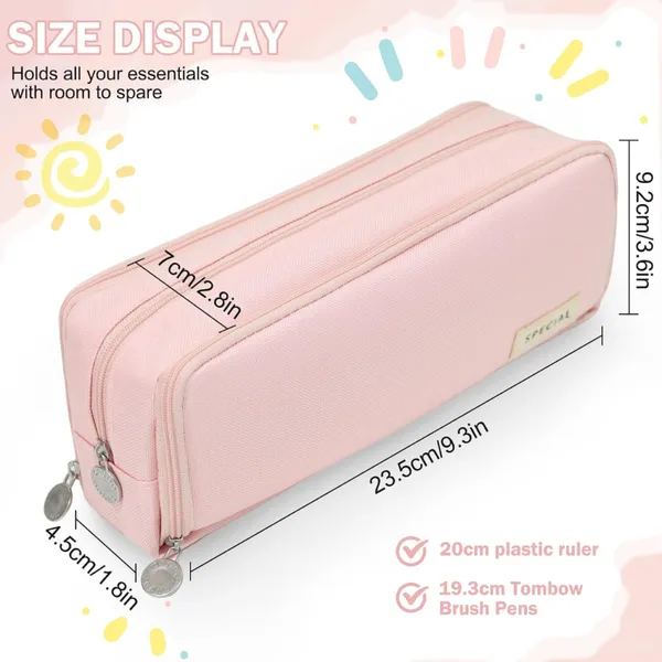 Pink_Canvas_Large_Capacity_Pencil_Pouch,_3_Compartments_Pen_&_Pencil_Pouches,_Portable_Stationery_Organizer_Bag,_Aesthetic_Pencil_Case_With_Multiple_Compartment_&_Zipper,_Kids_Cute_Stationery_Gift,_Big_Pencil_Bag_For_School,_College,_Office_(Pink)