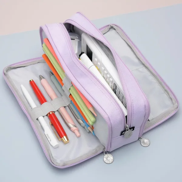 Purple_Canvas_Large_Capacity_Pencil_Pouch,_3_Compartments_Pen_&_Pencil_Pouches,_Portable_Stationery_Organizer_Bag,_Aesthetic_Pencil_Case_With_Multiple_Compartment_&_Zipper,_Kids_Cute_Stationery_Gift,_Big_Pencil_Bag_For_School,_College,_Office_(Purple)