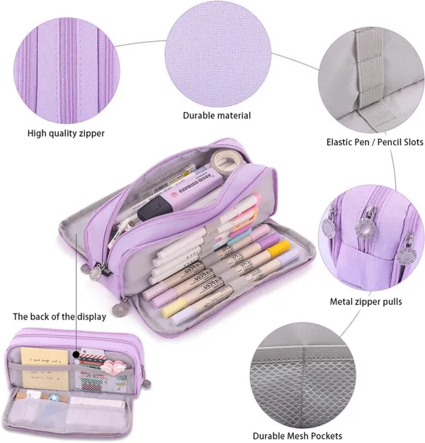 Purple_Canvas_Large_Capacity_Pencil_Pouch,_3_Compartments_Pen_&_Pencil_Pouches,_Portable_Stationery_Organizer_Bag,_Aesthetic_Pencil_Case_With_Multiple_Compartment_&_Zipper,_Kids_Cute_Stationery_Gift,_Big_Pencil_Bag_For_School,_College,_Office_(Purple)