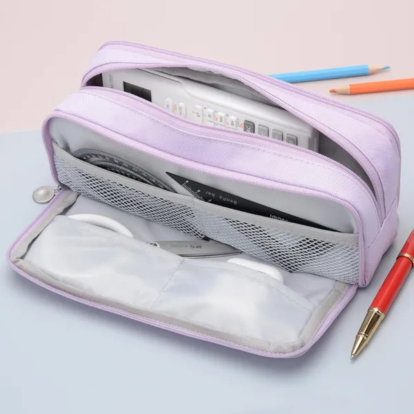 Purple_Canvas_Large_Capacity_Pencil_Pouch,_3_Compartments_Pen_&_Pencil_Pouches,_Portable_Stationery_Organizer_Bag,_Aesthetic_Pencil_Case_With_Multiple_Compartment_&_Zipper,_Kids_Cute_Stationery_Gift,_Big_Pencil_Bag_For_School,_College,_Office_(Purple)