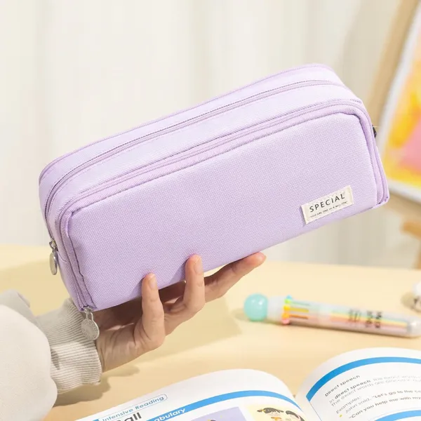 Purple_Canvas_Large_Capacity_Pencil_Pouch,_3_Compartments_Pen_&_Pencil_Pouches,_Portable_Stationery_Organizer_Bag,_Aesthetic_Pencil_Case_With_Multiple_Compartment_&_Zipper,_Kids_Cute_Stationery_Gift,_Big_Pencil_Bag_For_School,_College,_Office_(Purple)