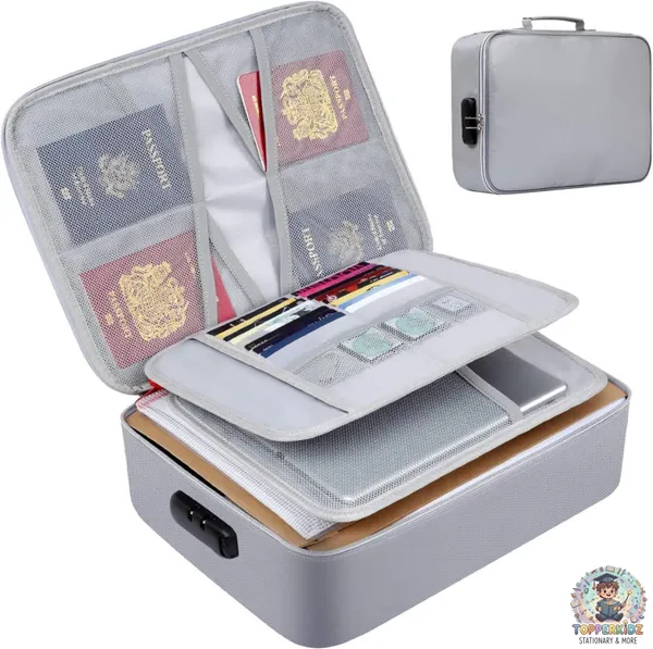 Gray_Document_Organizer_Bag,_3-Layer_Travel_File_Organiser,_Waterproof_Document_Storage_Bag_With_Password_Lock,_File_Folders_Bag_For_Certificates_&_Document_Safe_Pouch_Bag_For_Home,_Office_&_Travel.