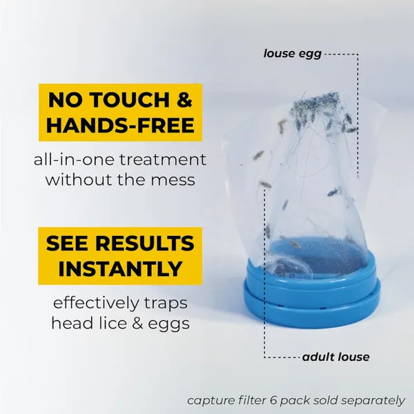 White_Electric_Vacuum_Comb_For_Lice_Treatment,_Our_V_Comb_Capture_3_Filter_Trap_Head_Lice_&_Eggs_Removed_From_The_Hair,_Electrical_Head_Lice_Comb,_Allergy_And_Chemical_Free_Head_Lice_Solution_Treatment_For_Children_&_Adults_(Refillable_Filters)