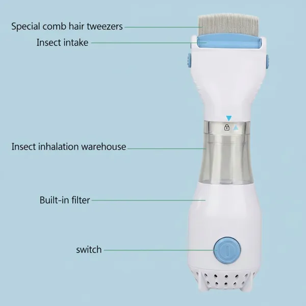 White_Electric_Vacuum_Comb_For_Lice_Treatment,_Our_V_Comb_Capture_3_Filter_Trap_Head_Lice_&_Eggs_Removed_From_The_Hair,_Electrical_Head_Lice_Comb,_Allergy_And_Chemical_Free_Head_Lice_Solution_Treatment_For_Children_&_Adults_(Refillable_Filters)
