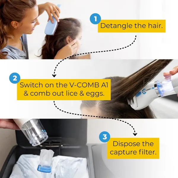 White_Electric_Vacuum_Comb_For_Lice_Treatment,_Our_V_Comb_Capture_3_Filter_Trap_Head_Lice_&_Eggs_Removed_From_The_Hair,_Electrical_Head_Lice_Comb,_Allergy_And_Chemical_Free_Head_Lice_Solution_Treatment_For_Children_&_Adults_(Refillable_Filters)