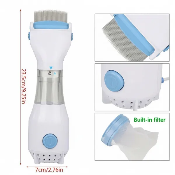 White_Electric_Vacuum_Comb_For_Lice_Treatment,_Our_V_Comb_Capture_3_Filter_Trap_Head_Lice_&_Eggs_Removed_From_The_Hair,_Electrical_Head_Lice_Comb,_Allergy_And_Chemical_Free_Head_Lice_Solution_Treatment_For_Children_&_Adults_(Refillable_Filters)