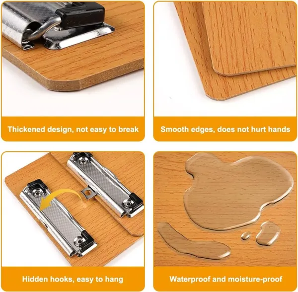 Brown_Examination_Writing_Pad_Clipboard,_Exam_Board_For_Students,_Solid_Plywood_Clipboard_With_Low_Profile_Clip_&_Hanging_Hole,_Durable_Wooden_Clip_Boards_For_Office,_School,_College_(A4_Size)