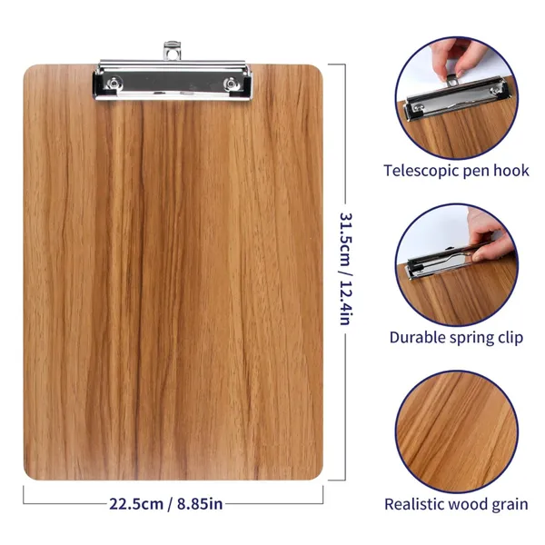 Brown_Examination_Writing_Pad_Clipboard,_Exam_Board_For_Students,_Solid_Plywood_Clipboard_With_Low_Profile_Clip_&_Hanging_Hole,_Durable_Wooden_Clip_Boards_For_Office,_School,_College_(A4_Size)