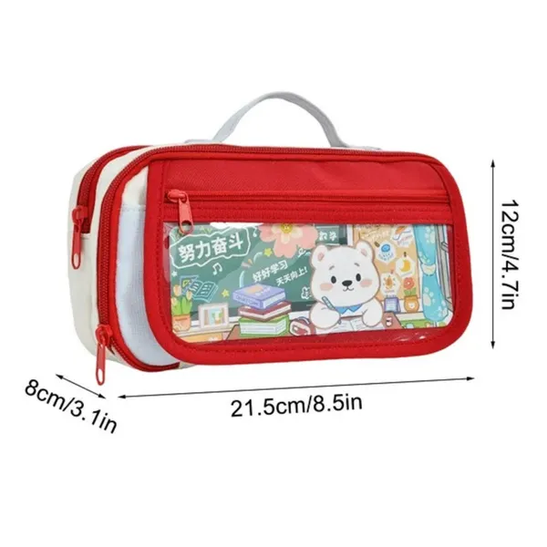 Red_Large_Capacity_9_Layers_Pencil_Case,_Portable_Pencil_Storage_Bag_With_Zipper,_Flip_Cover_Multifunctional_Stationery_Organizer_Bag,_Creative_Design_Pencil_Case_For_Kids,_Multi-Pocket_Stationery_Case_For_School_&_Office.