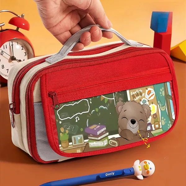 Red_Large_Capacity_9_Layers_Pencil_Case,_Portable_Pencil_Storage_Bag_With_Zipper,_Flip_Cover_Multifunctional_Stationery_Organizer_Bag,_Creative_Design_Pencil_Case_For_Kids,_Multi-Pocket_Stationery_Case_For_School_&_Office.