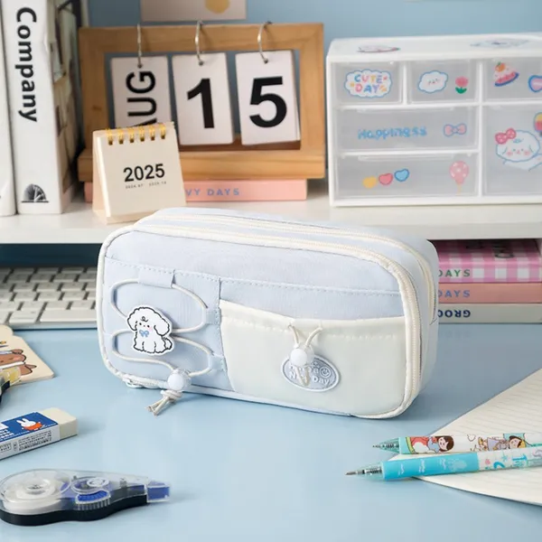 Light_Blue_Large_Capacity_Pencil_Bag_-_8_Compartments_Polyester_Pencil_Case,_Multi-Functional_Stationery_Organizer_With_Zipper_Closure,_Pencil_Pouch_For_Kids,_Big_Capacity_Multi-Pocket_Stationery_Case_For_School_Students