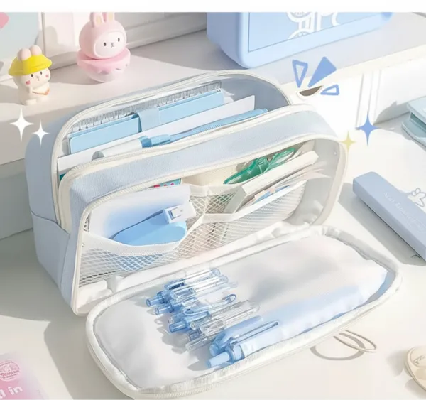 Light_Blue_Large_Capacity_Pencil_Bag_-_8_Compartments_Polyester_Pencil_Case,_Multi-Functional_Stationery_Organizer_With_Zipper_Closure,_Pencil_Pouch_For_Kids,_Big_Capacity_Multi-Pocket_Stationery_Case_For_School_Students