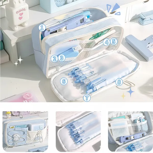 Light_Blue_Large_Capacity_Pencil_Bag_-_8_Compartments_Polyester_Pencil_Case,_Multi-Functional_Stationery_Organizer_With_Zipper_Closure,_Pencil_Pouch_For_Kids,_Big_Capacity_Multi-Pocket_Stationery_Case_For_School_Students