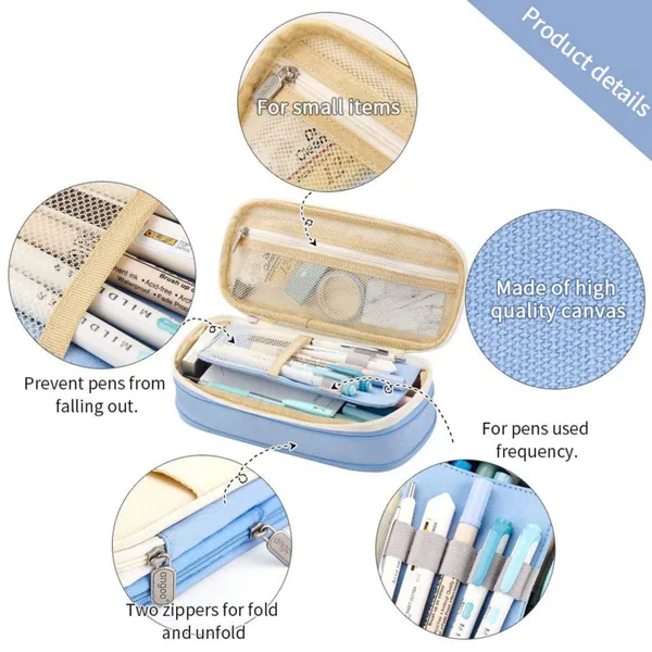 Blue_Nylon_Large_Capacity_Pencil_Pouch,_Aesthetic_Pencil_Case_With_Multiple_Compartment_&_Double_Zipper,_Portable_Stationery_Organizer_Bag,_Kids_Cute_Stationery_Gift_Aesthetic_Pencil_Case,_Big_Pencil_Bag_For_School,_College,_Office_(Special_Sky_Blue)