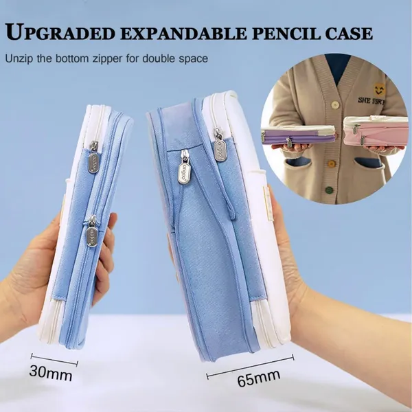Blue_Nylon_Large_Capacity_Pencil_Pouch,_Aesthetic_Pencil_Case_With_Multiple_Compartment_&_Double_Zipper,_Portable_Stationery_Organizer_Bag,_Kids_Cute_Stationery_Gift_Aesthetic_Pencil_Case,_Big_Pencil_Bag_For_School,_College,_Office_(Special_Sky_Blue)