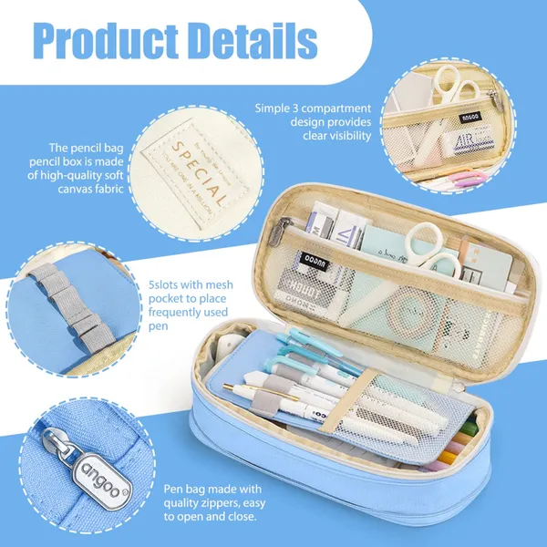 Blue_Nylon_Large_Capacity_Pencil_Pouch,_Aesthetic_Pencil_Case_With_Multiple_Compartment_&_Double_Zipper,_Portable_Stationery_Organizer_Bag,_Kids_Cute_Stationery_Gift_Aesthetic_Pencil_Case,_Big_Pencil_Bag_For_School,_College,_Office_(Special_Sky_Blue)