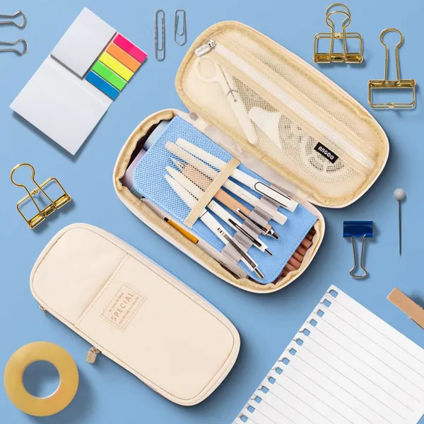 Blue_Nylon_Large_Capacity_Pencil_Pouch,_Aesthetic_Pencil_Case_With_Multiple_Compartment_&_Double_Zipper,_Portable_Stationery_Organizer_Bag,_Kids_Cute_Stationery_Gift_Aesthetic_Pencil_Case,_Big_Pencil_Bag_For_School,_College,_Office_(Special_Sky_Blue)