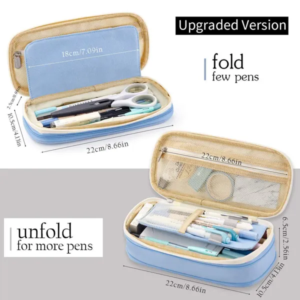Blue_Nylon_Large_Capacity_Pencil_Pouch,_Aesthetic_Pencil_Case_With_Multiple_Compartment_&_Double_Zipper,_Portable_Stationery_Organizer_Bag,_Kids_Cute_Stationery_Gift_Aesthetic_Pencil_Case,_Big_Pencil_Bag_For_School,_College,_Office_(Special_Sky_Blue)