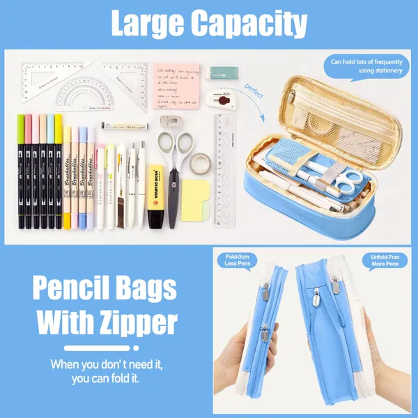 Blue_Nylon_Large_Capacity_Pencil_Pouch,_Aesthetic_Pencil_Case_With_Multiple_Compartment_&_Double_Zipper,_Portable_Stationery_Organizer_Bag,_Kids_Cute_Stationery_Gift_Aesthetic_Pencil_Case,_Big_Pencil_Bag_For_School,_College,_Office_(Special_Sky_Blue)