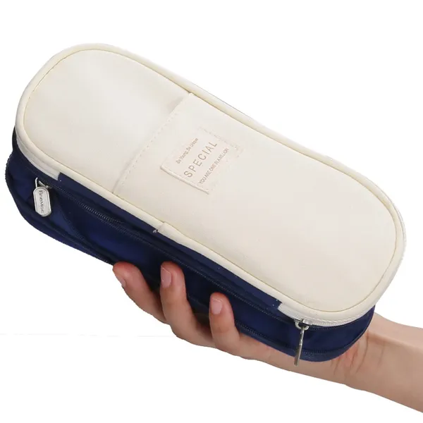 Blue_Nylon_Large_Capacity_Pencil_Pouch,_Aesthetic_Pencil_Case_With_Multiple_Compartment_&_Double_Zipper,_Portable_Stationery_Organizer_Bag,_Kids_Cute_Stationery_Gift_Aesthetic_Pencil_Case,_Big_Pencil_Bag_For_School,_College,_Office_(Classic_-_Dark_Blue)