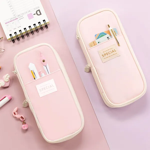 Pink_Nylon_Large_Capacity_Pencil_Pouch,_Aesthetic_Pencil_Case_With_Multiple_Compartment_&_Double_Zipper,_Portable_Stationery_Organizer_Bag,_Kids_Cute_Stationery_Gift_Aesthetic_Pencil_Case,_Big_Pencil_Bag_For_School,_College,_Office_(Special_Lite_Pink)