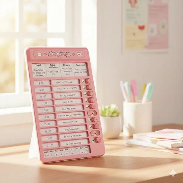 Pink_Personal_Growth_Planner_Checklist_Board_With_Goal_Setting_&_Daily_To_Do_List_Tracker-_For_Productivity_Self-Improvement,_Habit_Tracker_Daily_Planner_For_Kids_&_Adult,_Self-Discipline_Chores_Chart_With_15Pcs_Blank_Punch_Paper,_Stickers_And_Durable_Board._(Pink)