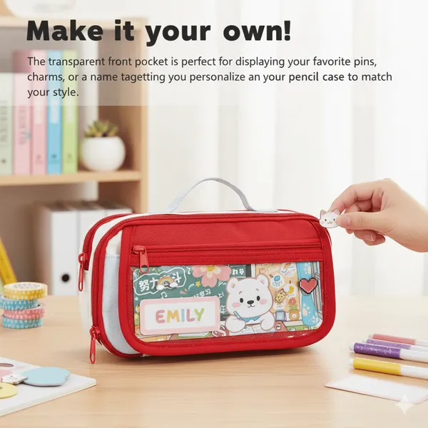 Red_Large_Capacity_9_Layers_Pencil_Case,_Portable_Pencil_Storage_Bag_With_Zipper,_Flip_Cover_Multifunctional_Stationery_Organizer_Bag,_Creative_Design_Pencil_Case_For_Kids,_Multi-Pocket_Stationery_Case_For_School_&_Office.
