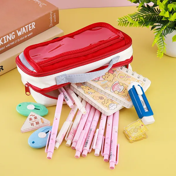 Red_Large_Capacity_9_Layers_Pencil_Case,_Portable_Pencil_Storage_Bag_With_Zipper,_Flip_Cover_Multifunctional_Stationery_Organizer_Bag,_Creative_Design_Pencil_Case_For_Kids,_Multi-Pocket_Stationery_Case_For_School_&_Office.